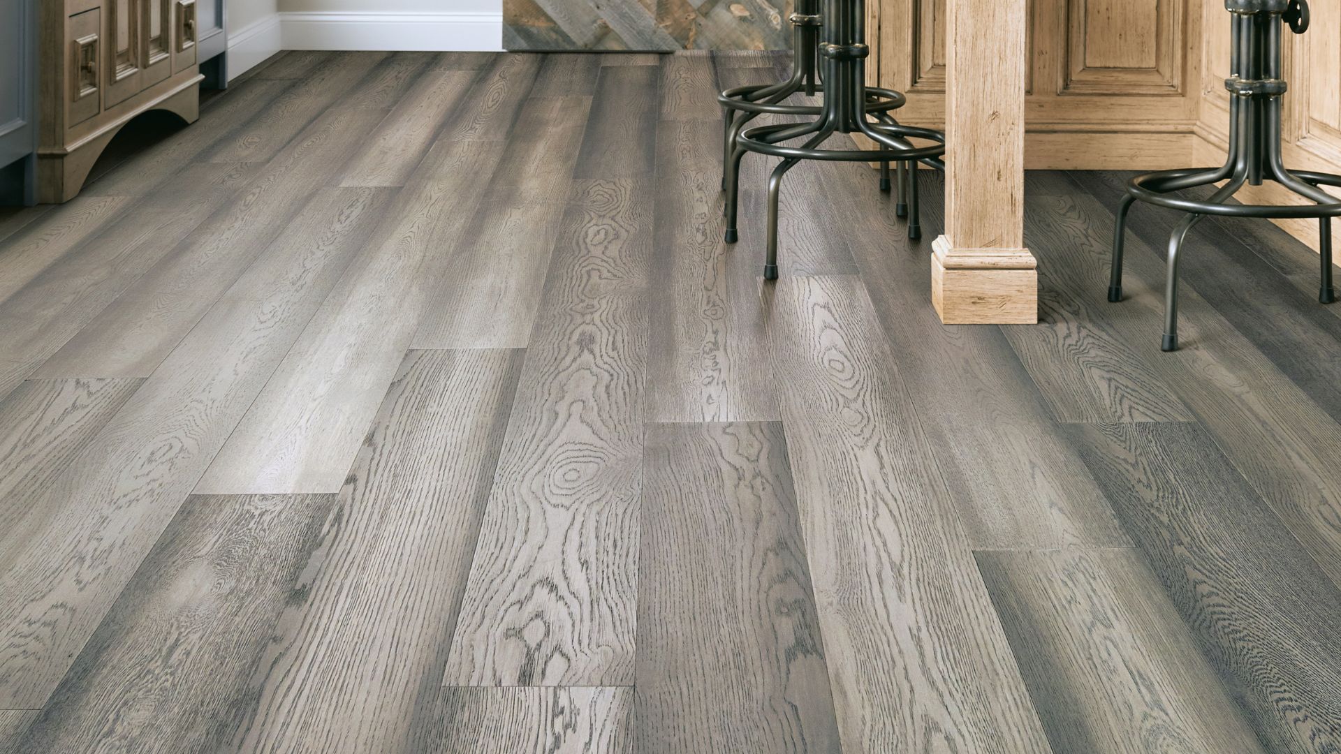 luxury vinyl plank flooring in a kitchen